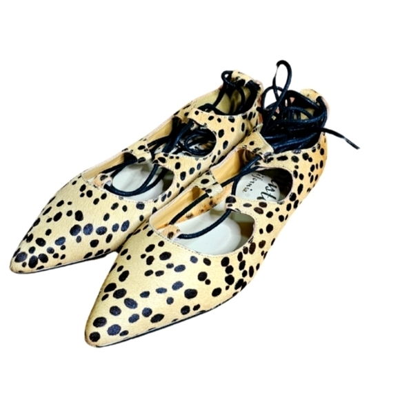 Callisto Leopard Calf Hair Rian Pointed Toe Flats Sz 7 - Picture 2 of 6